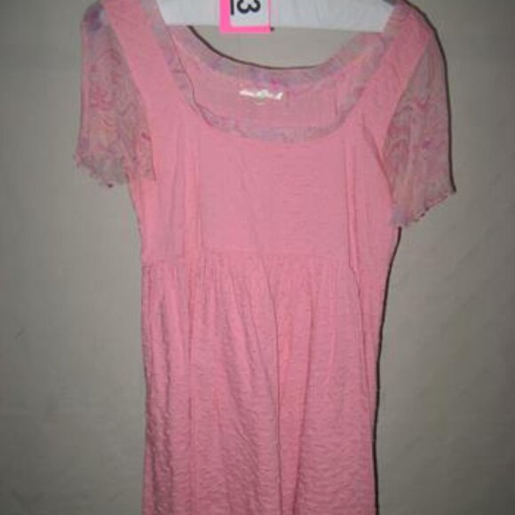 LoveShackFancy Coral Pink Swiss Dot Babydoll Mini Dress Size 8 Cottagecore - Picture 11 of 11